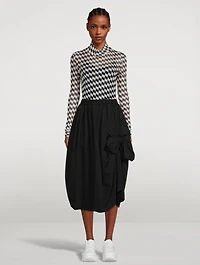 Bow Wool Midi Skirt