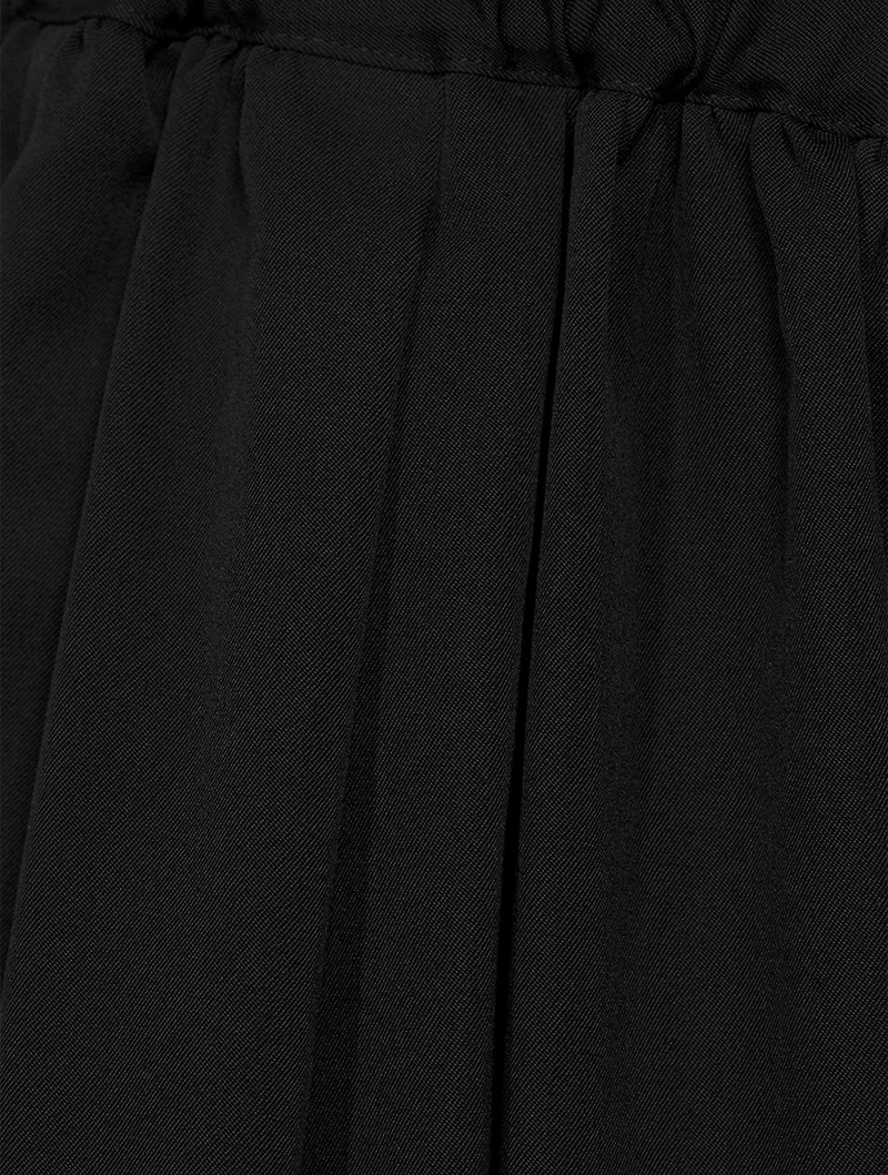 Bow Wool Midi Skirt