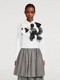 Cotton Shirt With Bow Appliqué