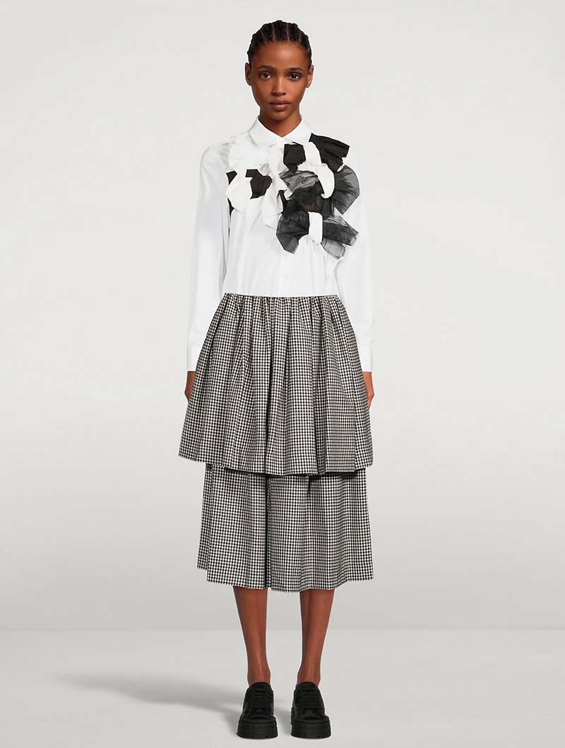 Cotton Shirt With Bow Appliqué