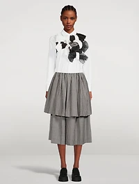 Cotton Shirt With Bow Appliqué