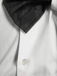 Cotton Shirt With Bow Appliqué