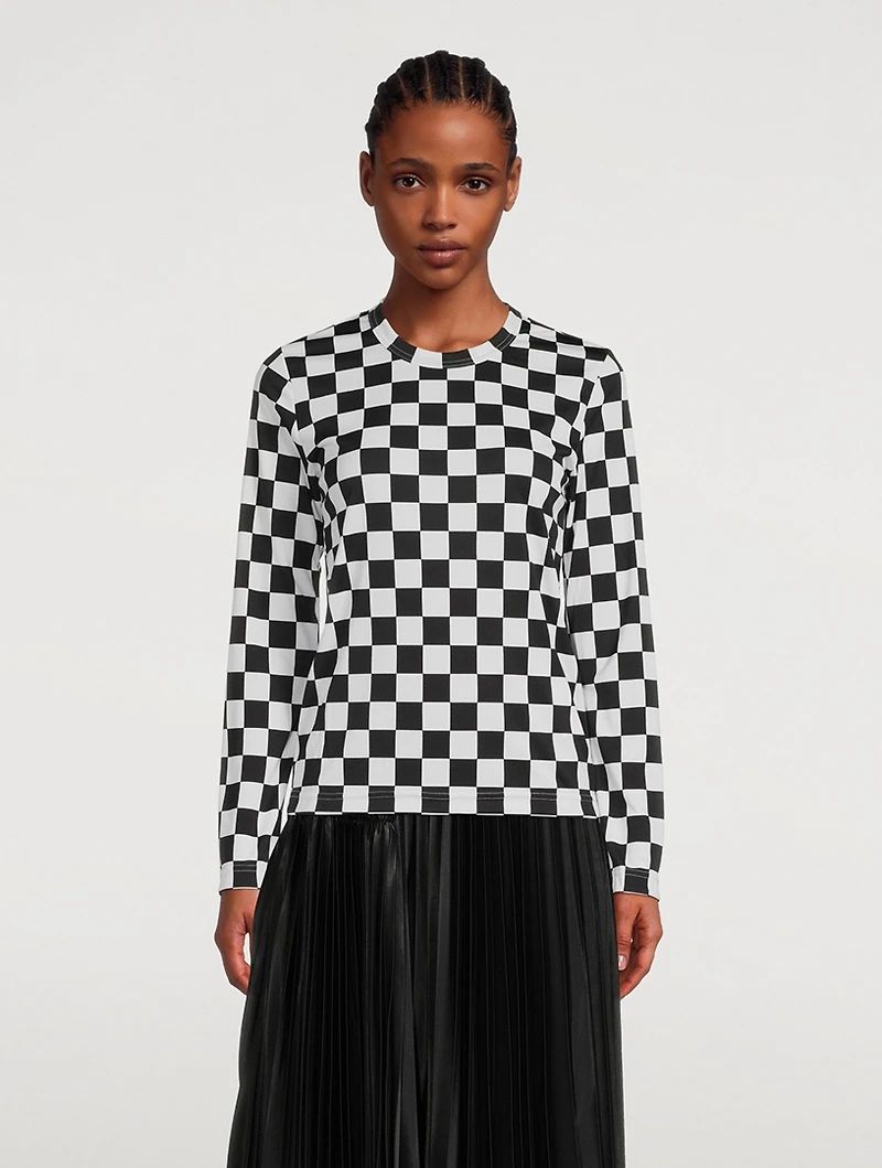 Long-Sleeve T-Shirt Check Print