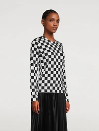 Long-Sleeve T-Shirt Check Print