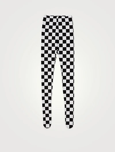 2-Way Jersey Leggings Check Print