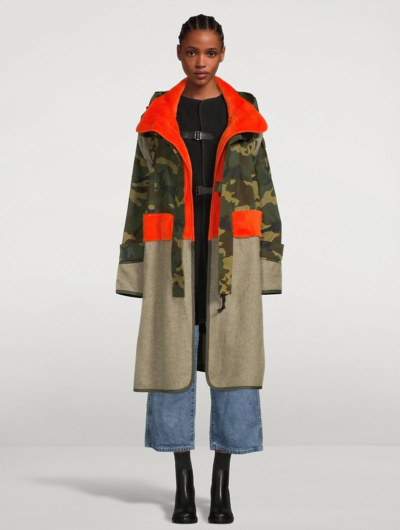 Panelled Canvas Coat