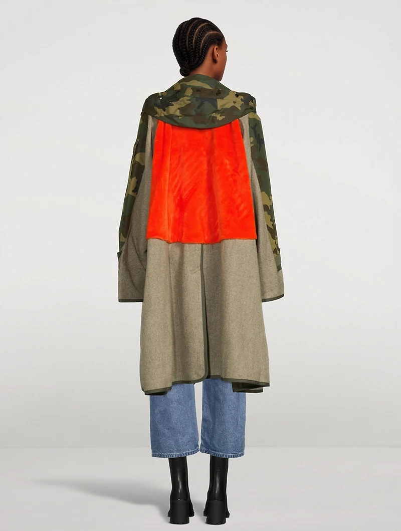 Panelled Canvas Coat