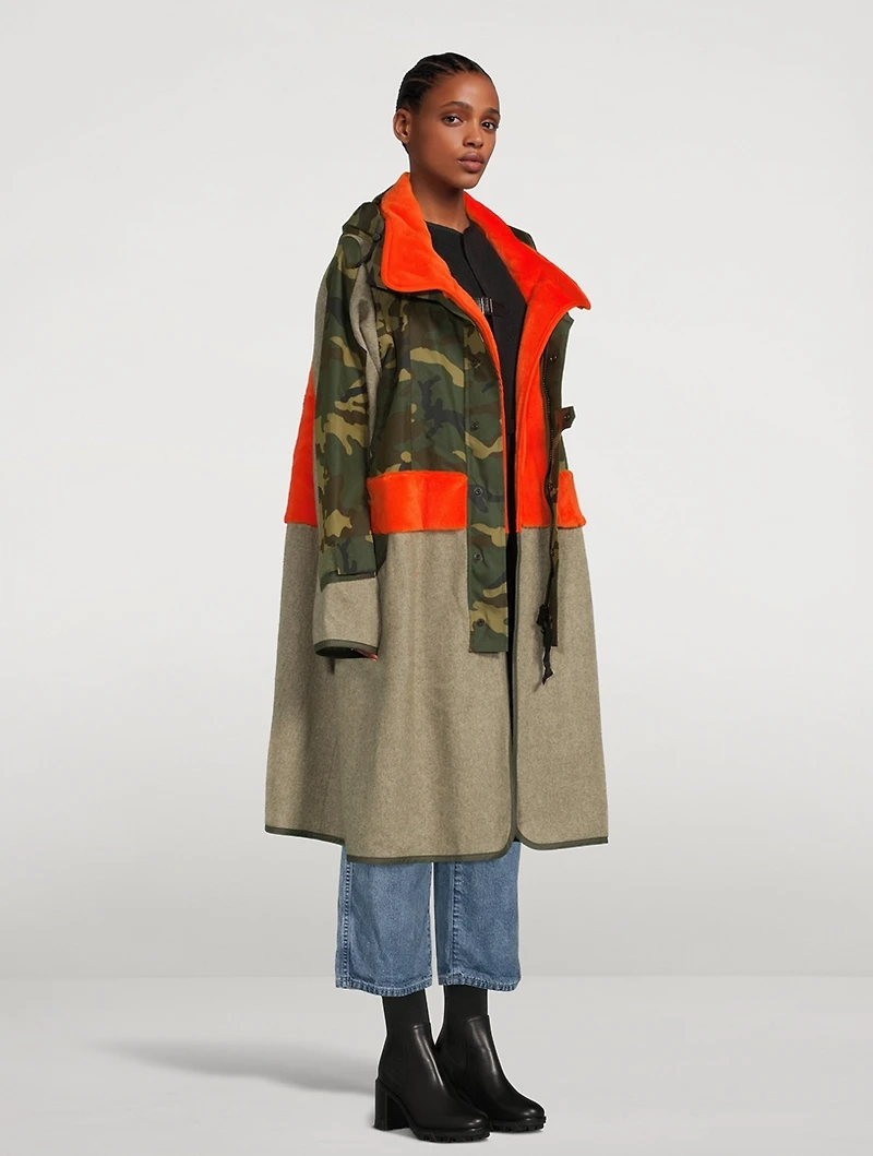 Panelled Canvas Coat