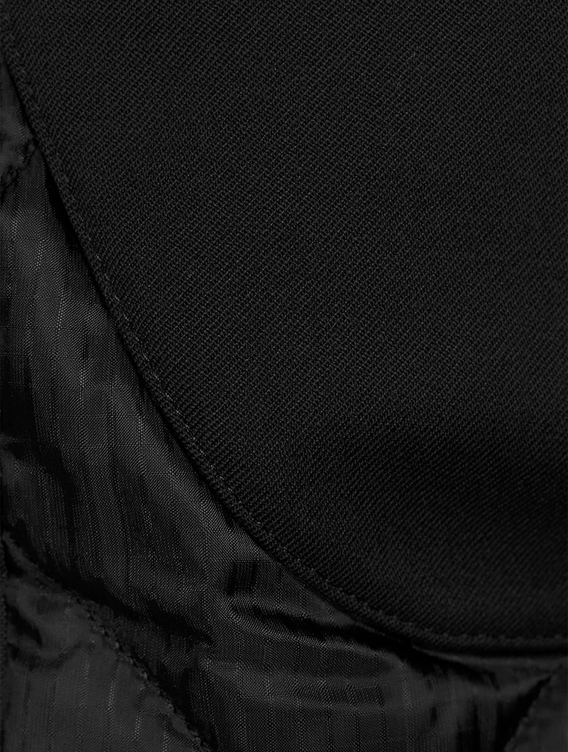 Wool Gabardine Blazer With Quilted Detail