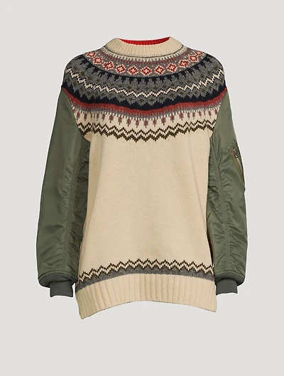 Fairisle Sweater With Bomber Sleeves