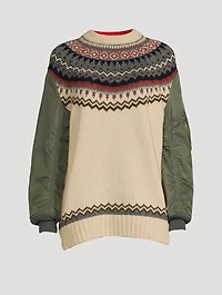 Fairisle Sweater With Bomber Sleeves