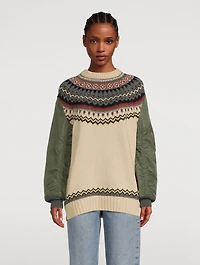 Fairisle Sweater With Bomber Sleeves