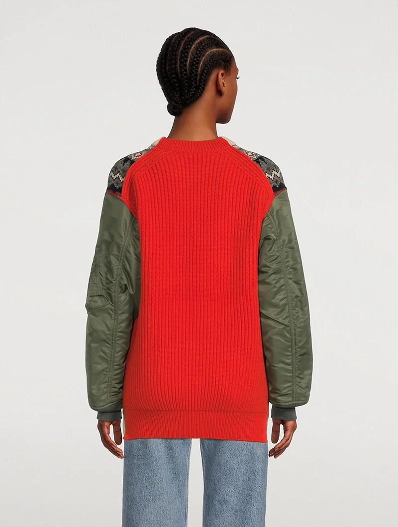 Fairisle Sweater With Bomber Sleeves