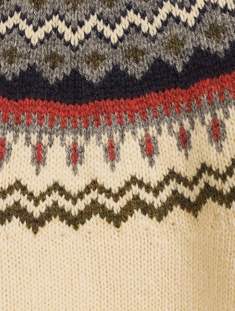 Fairisle Sweater With Bomber Sleeves