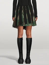 Pleated Mini Skirt Camo Print