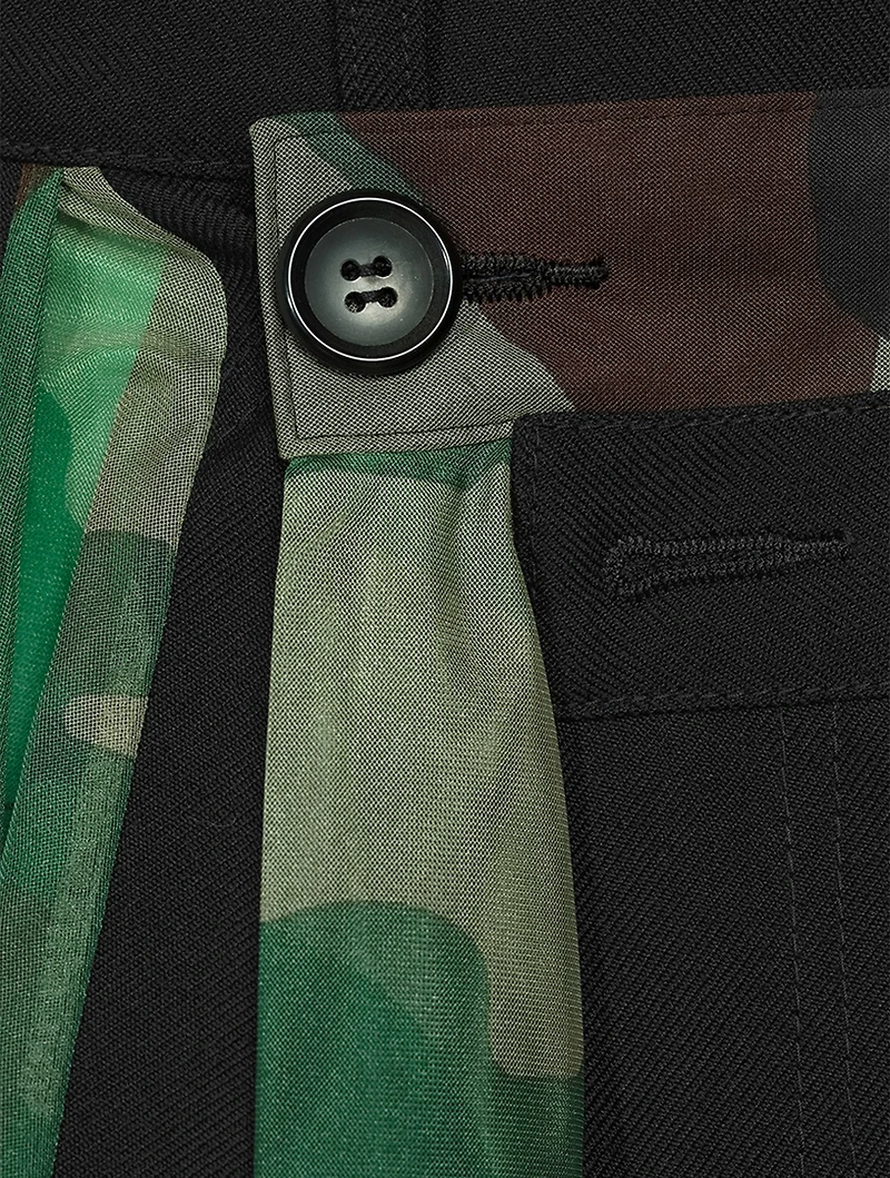 Pleated Mini Skirt Camo Print