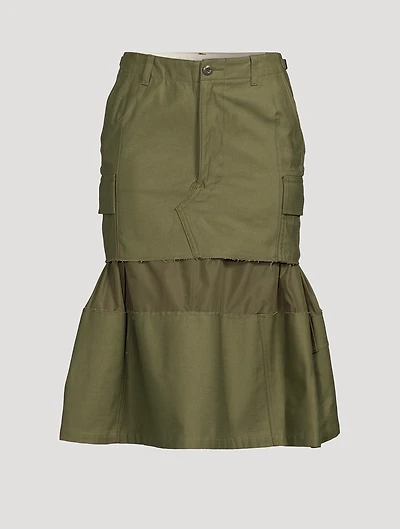 Cotton Cargo Midi Skirt