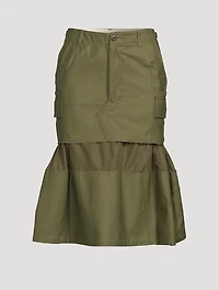 Cotton Cargo Midi Skirt