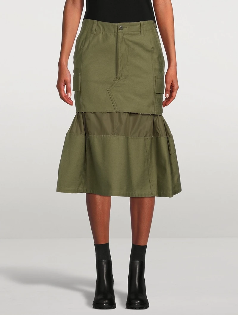 Cotton Cargo Midi Skirt
