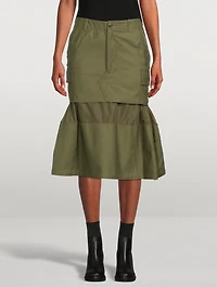 Cotton Cargo Midi Skirt