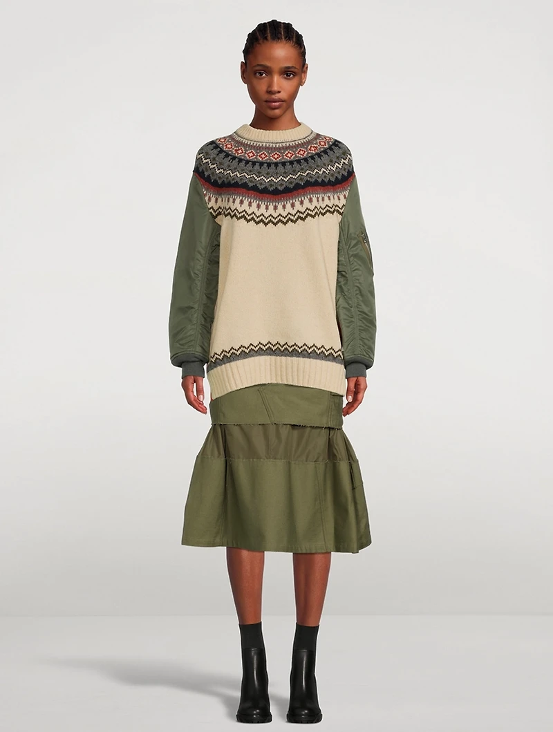 Cotton Cargo Midi Skirt