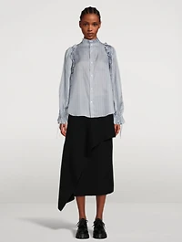 Ruffled Twill Shirt Stripe Print