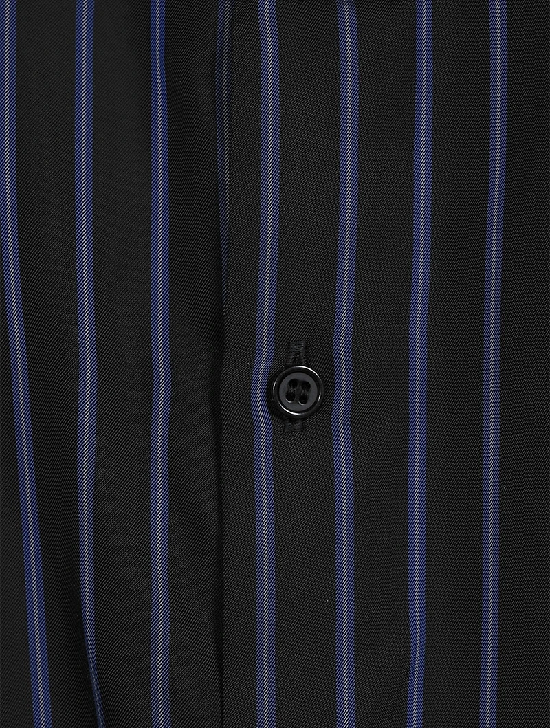 Ruffled Twill Sleeveless Shirt Stripe Print