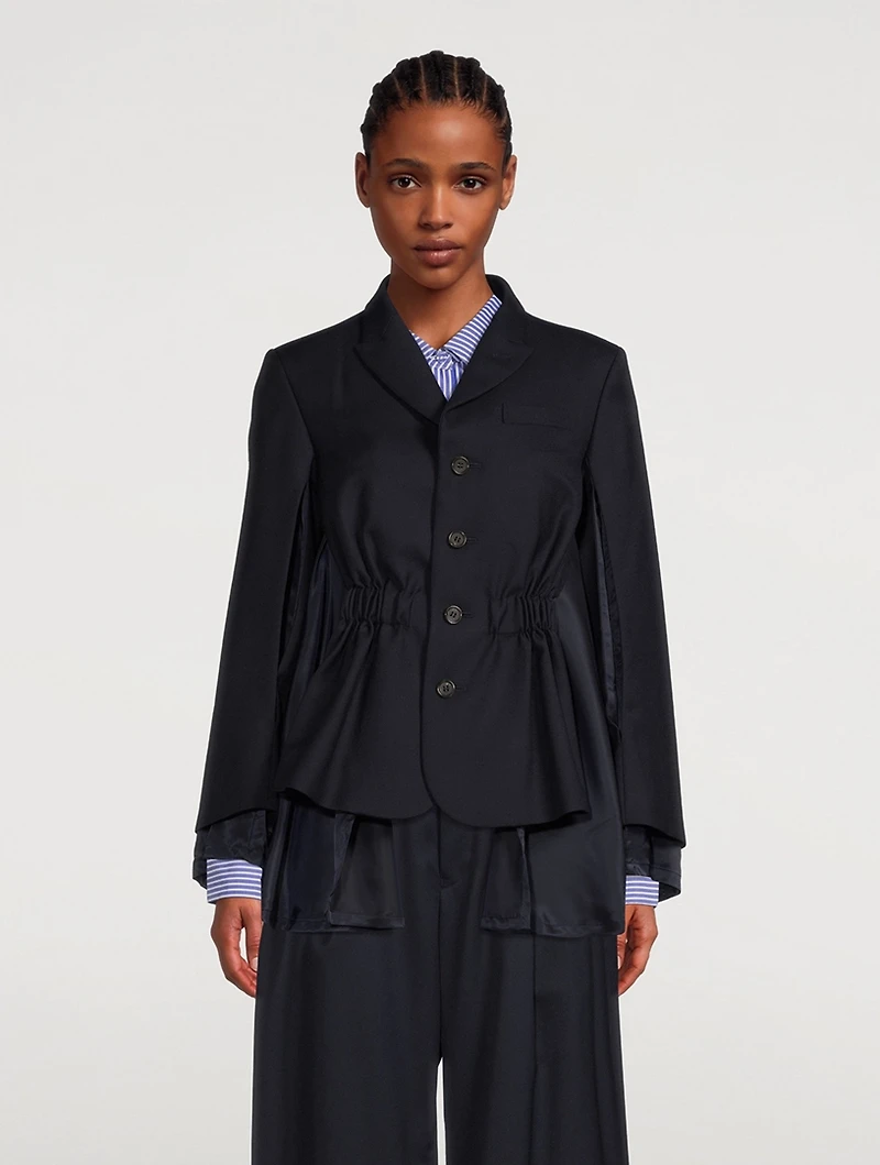 Gathered-Waist Blazer