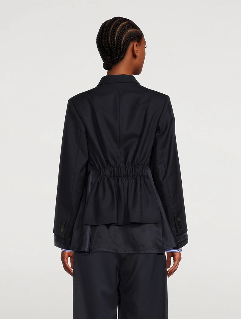 Gathered-Waist Blazer