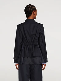 Gathered-Waist Blazer