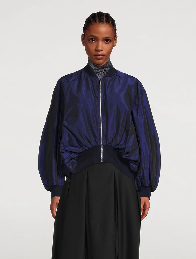 Oversized Taffeta Bomber Jacket