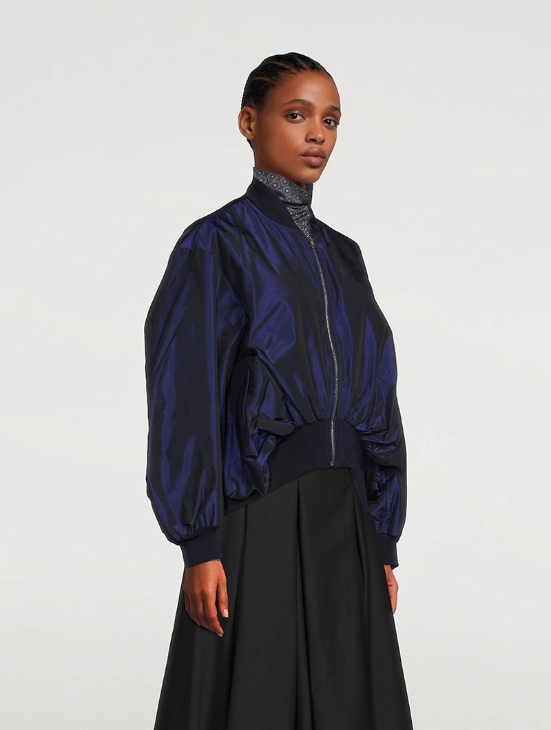 Oversized Taffeta Bomber Jacket