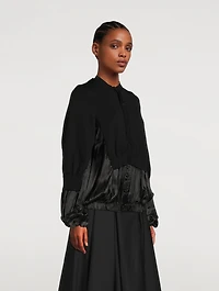 Wool Cardigan With Houndstooth Detail