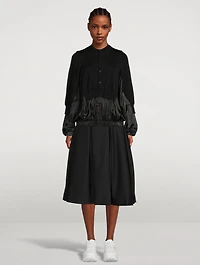 Wool Cardigan With Houndstooth Detail