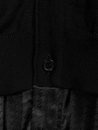 Wool Cardigan With Houndstooth Detail