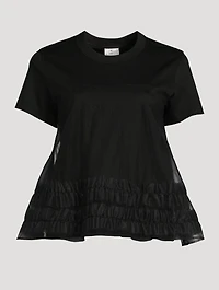 Cotton T-Shirt With Organdy Overlay