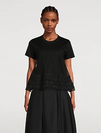 Cotton T-Shirt With Organdy Overlay