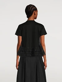 Cotton T-Shirt With Organdy Overlay
