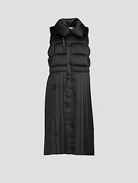 Padded Satin Pleated Vest