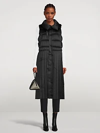 Padded Satin Pleated Vest