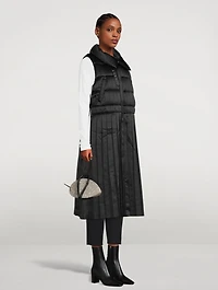 Padded Satin Pleated Vest