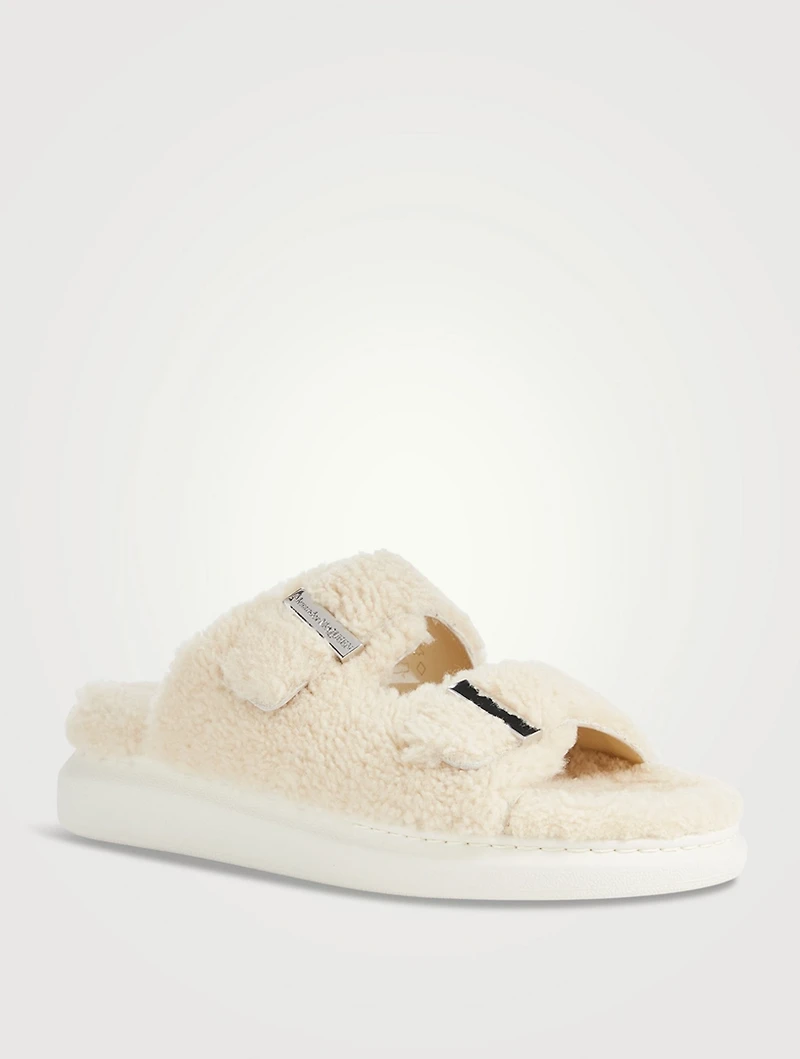 Hybrid Shearling Slide Sandals