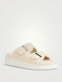 Hybrid Shearling Slide Sandals
