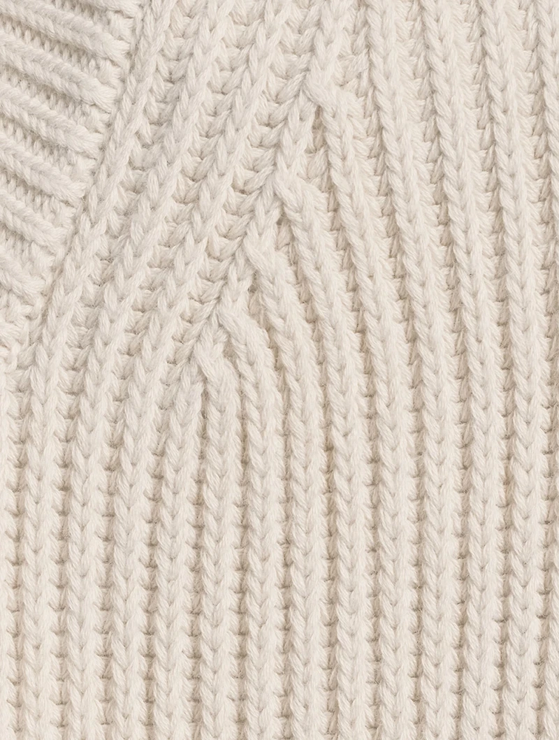 Bomber-Sleeve Rib-Knit Sweater