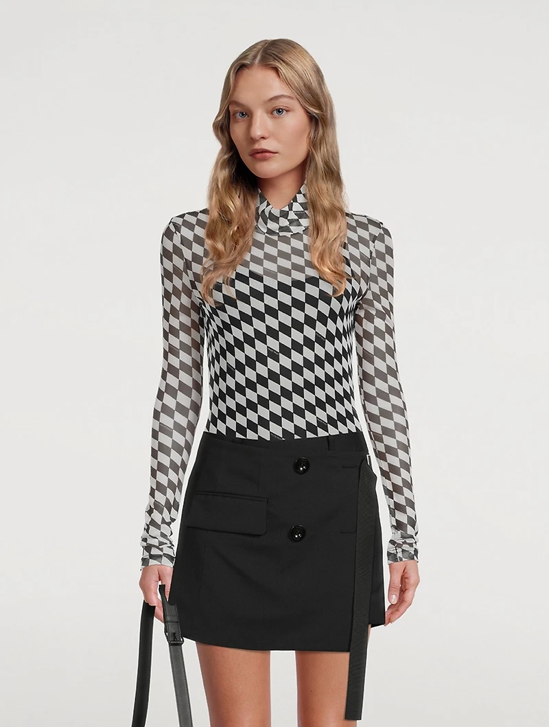 PXL Mesh Mockneck Top