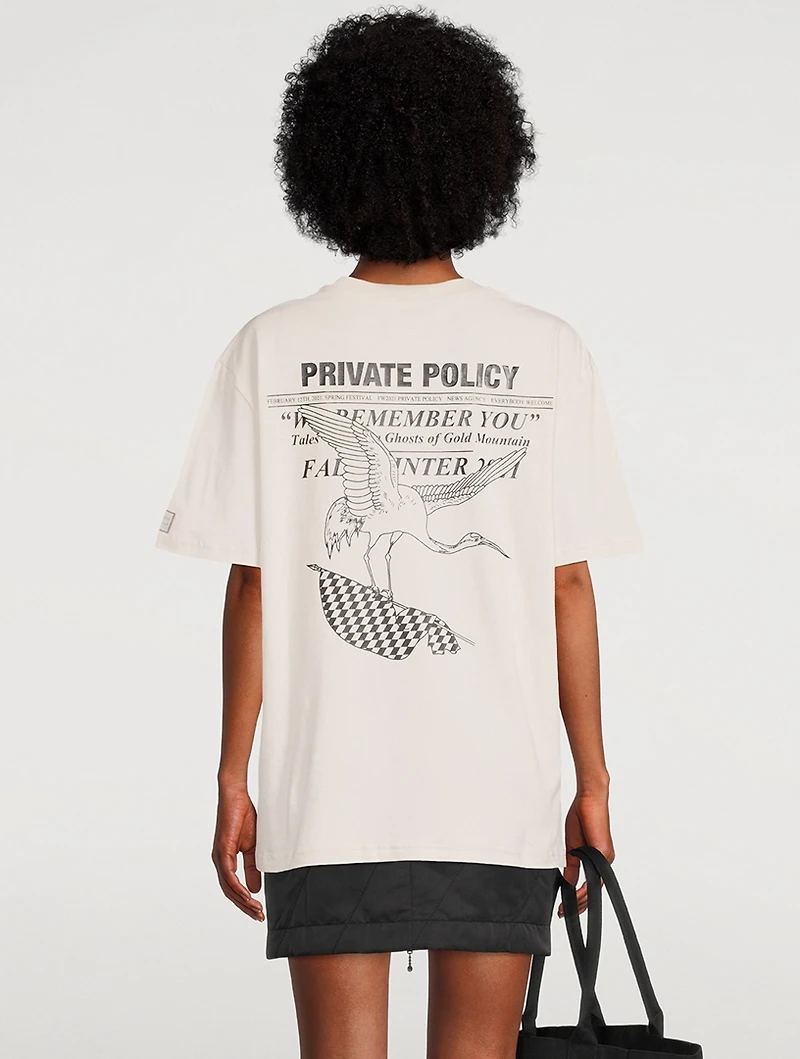 MOCA Workshop x PRIVATE POLICY Crane Cotton T-Shirt