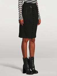 Button-Down Cotton Terry Midi Skirt