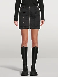 Qipao Zip-Front Quilted Mini Skirt