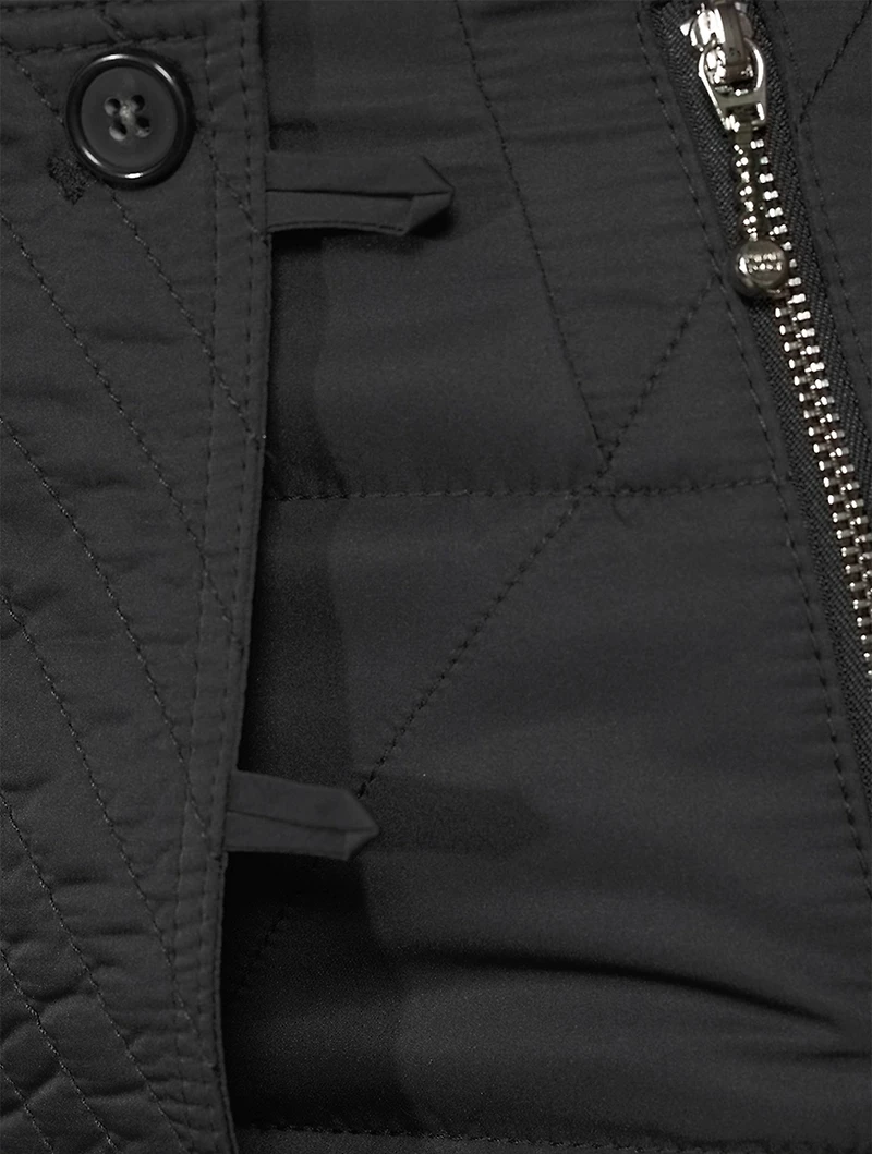 Qipao Zip-Front Quilted Mini Skirt