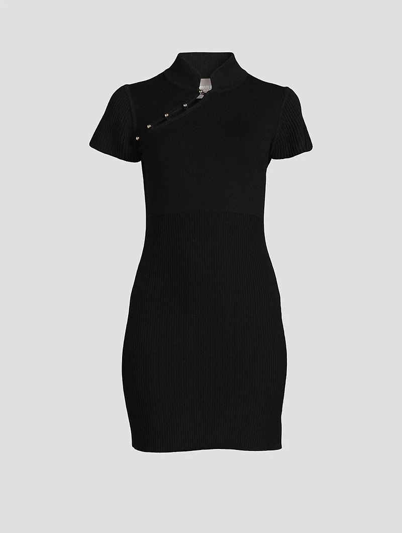 Qipao Contour Knit Mini Dress